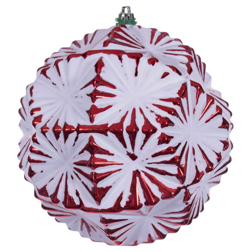 Vickerman N232103D - 6 inch White Ball Christmas Ornament - 4 Pack