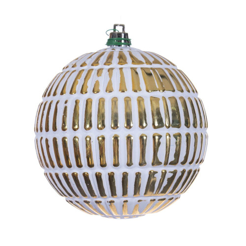 Vickerman N232608D - 4 inch White Ball Christmas Ornament - 6 Pack