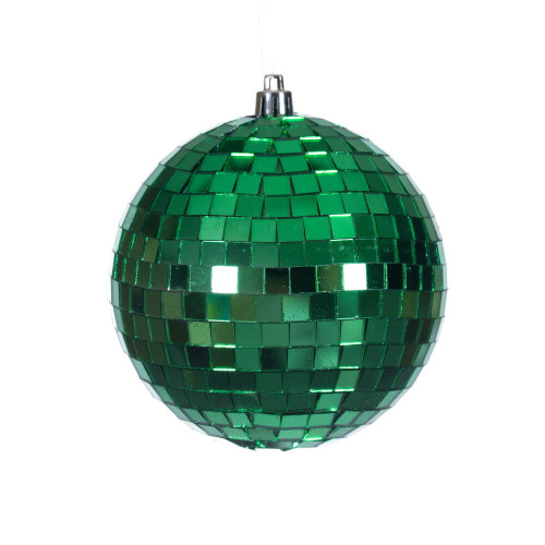 Vickerman N233104D - 4 inch Green Ball Christmas Ornament - 6 Pack