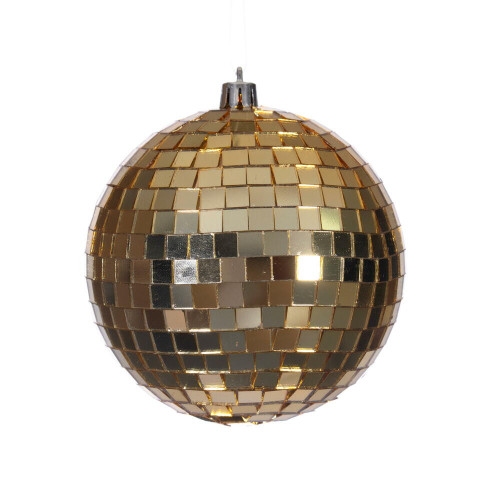 Vickerman N233108D - 4 inch Gold Ball Christmas Ornament - 6 Pack