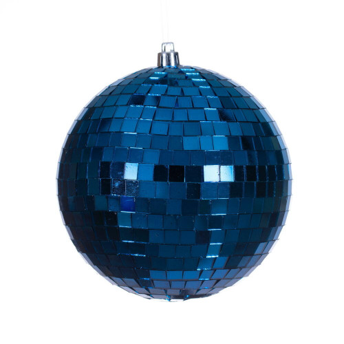 Vickerman N233202D - 4.75 inch Blue Ball Christmas Ornament - 4 Pack