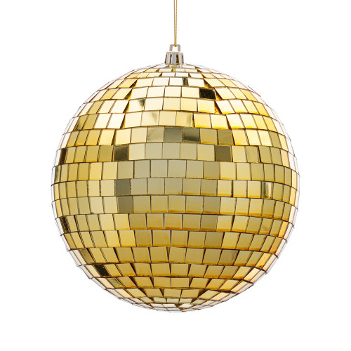 Vickerman N233308D - 6 inch Gold Ball Christmas Ornament - 4 Pack 
