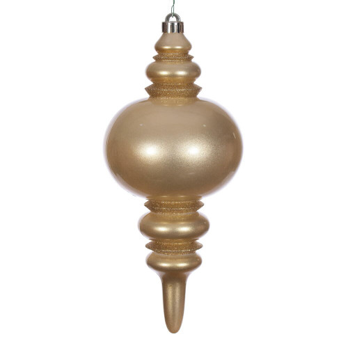 Vickerman N241308DCV - 13 inch Gold Candy Glitter Finial Outdoor Christmas Ornament 