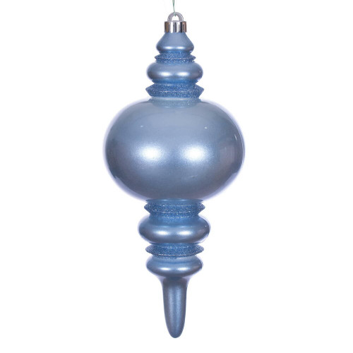 Vickerman N241329DCV - 13 inch Periwinkle Candy Glitter Finial Outdoor Christmas Ornament