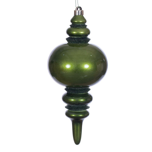 Vickerman N241334DCV - 13 inch Juniper Candy Glitter Finial Outdoor Christmas Ornament 