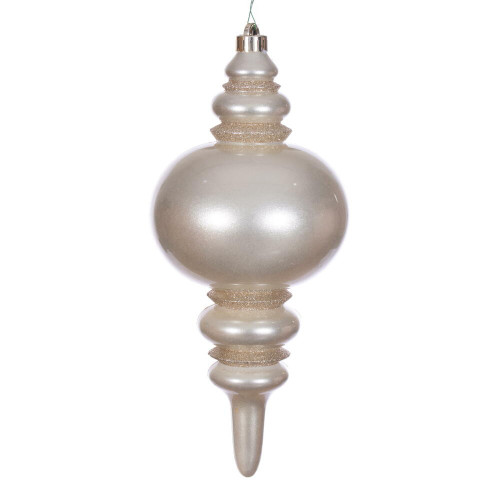 Vickerman N241343DCV - 13 inch Oat Candy Glitter Finial Outdoor Christmas Ornament