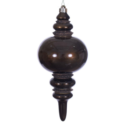Vickerman N241375DCV - 13 inch Chocolate Candy Glitter Finial Outdoor Christmas Ornament