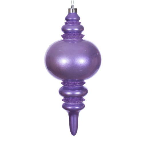 Vickerman N241386DCV - 13 inch Lavender Candy Glitter Finial Outdoor Christmas Ornament 