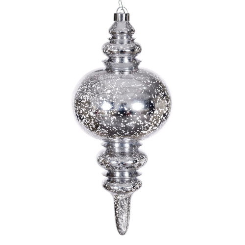 Vickerman N241507D - 13 inch Silver Mercury Finial Christmas Ornament