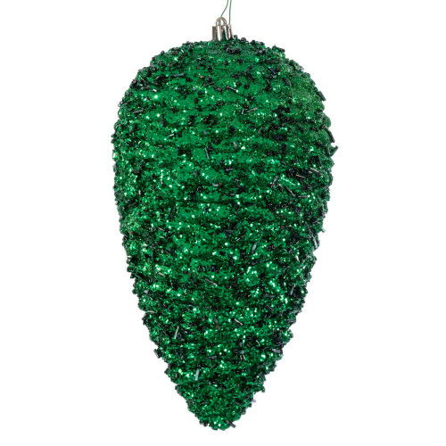 Vickerman N247304D - 10 inch Green Glitter Pinecone Christmas Ornament - 2 Pack