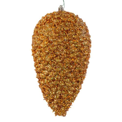 Vickerman N247308D - 10 inch Gold Glitter Pinecone Christmas Ornament - 2 Pack
