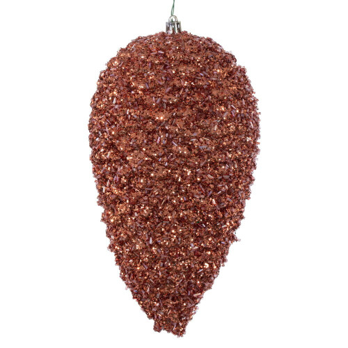 Vickerman N247358D - 10 inch Rose Gold Glitter Pinecone Christmas Ornament - 2 Pack