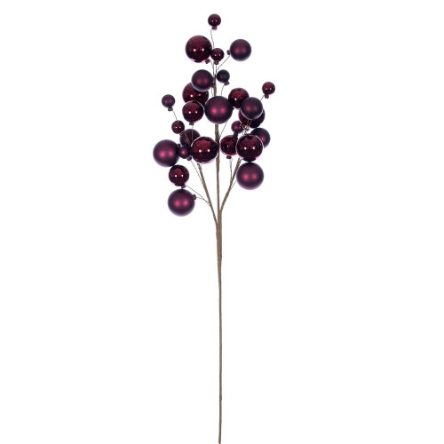 Vickerman N254119 - 30 inch Wine Matte Shiny Ball Ornament Spray with 1 in. to 2 in. Ornaments 