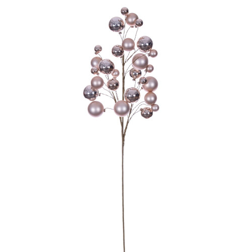 Vickerman N254158 - 30 inch Rose Gold Matte Ball Ornament Spray with 1 in. to 2 in. Ornaments