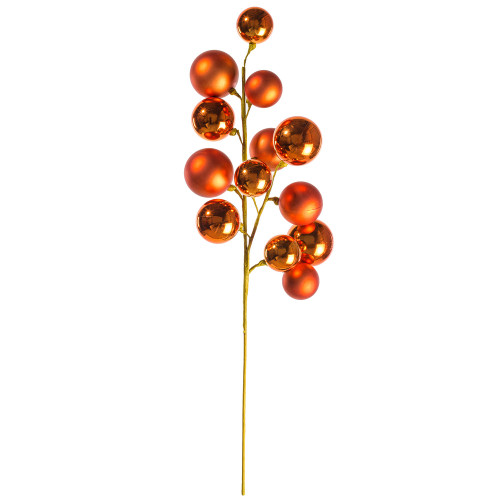 Vickerman N254318 - 30 inch Orange Ball Ornament Spray with 2 in. to 3 in. Ornaments