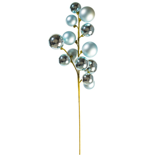 Vickerman N254332 - 30 in. Baby Blue Matte Ball Ornament Artificial Spray