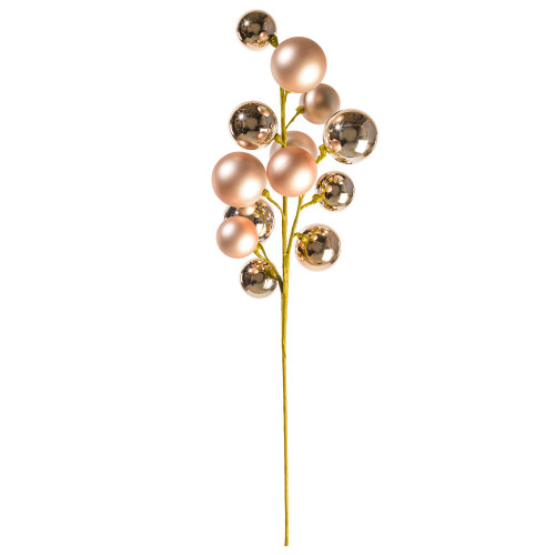 Vickerman N254358 - 30 inch Rose Gold Matte Ball Ornament Spray with 2 in. to 3 in. Ornaments