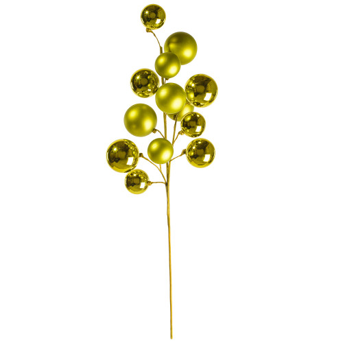 Vickerman N254373 - 30 inch Lime Matte Shiny Ball Ornament Spray with 2 in. to 3 in. Ornaments 