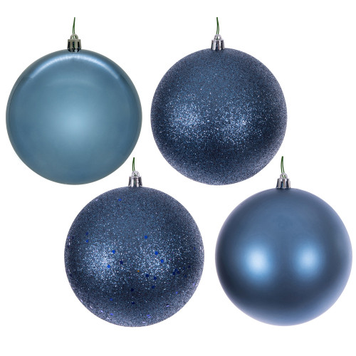 Vickerman N590852 - 3 inch Denim Assorted Ball Christmas Ornament - 16 Pack 