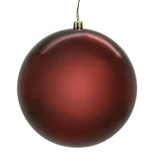 Vickerman N591019DSVL - 4 inch Wine Shiny Seamless Ball Outdoor Christmas Ornament - 6 Pack 