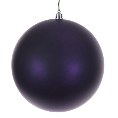 Vickerman N591026DMVL - 4 inch Plum Matte Seamless Ball Outdoor Christmas Ornament - 6 Pack 