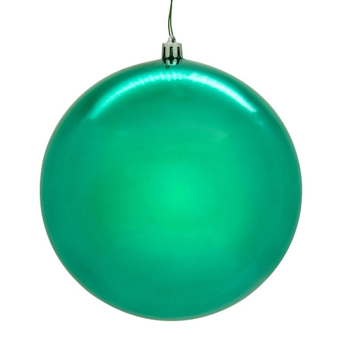Vickerman N591042DSVL - 4 inch Teal Shiny Seamless Ball Outdoor Christmas Ornament - 6 Pack 