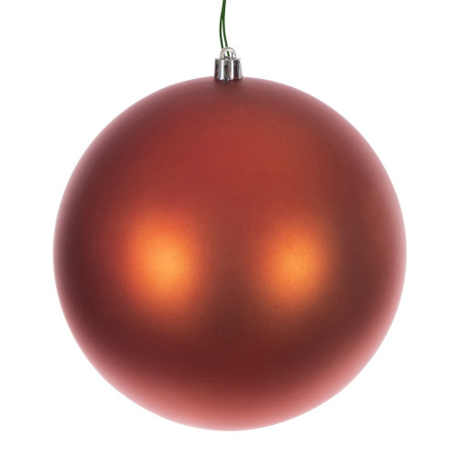 Vickerman N591218DMVL - 4.75 inch Burnished Orange Matte Seamless Ball Outdoor Christmas Ornament - 4 Pack 