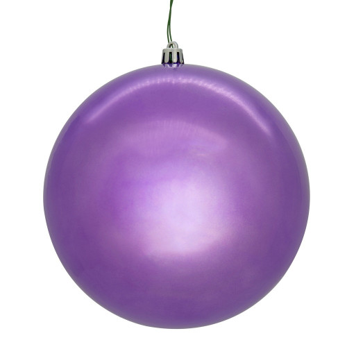 Vickerman N591286DPVL - 4.75 inch Lavender Pearl Seamless Ball Outdoor Christmas Ornament - 4 Pack 
