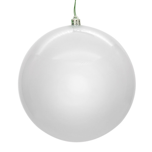 Vickerman N591511DPVL - 6 inch White Pearl Seamless Ball Outdoor Christmas Ornament - 4 Pack 