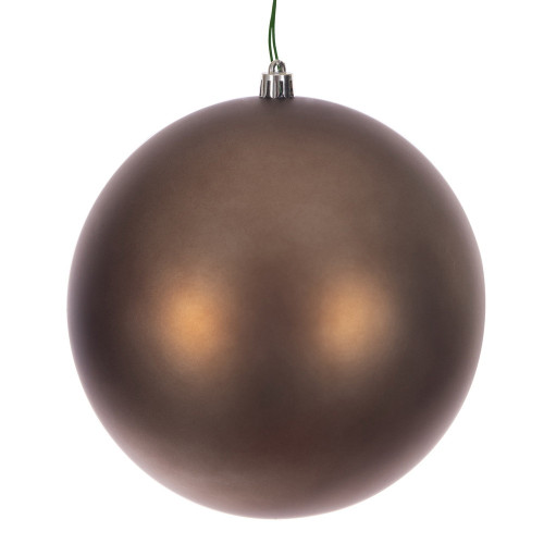Vickerman N591576DMVL - 6 inch Mocha Matte Seamless Ball Outdoor Christmas Ornament - 4 Pack 