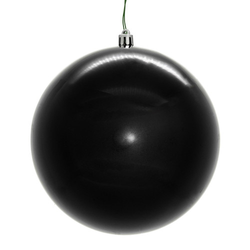 Vickerman N592017DSVL - 8 inch Black Shiny Seamless Ball Outdoor Christmas Ornament 