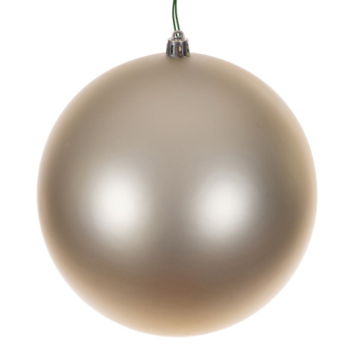 Vickerman N592038DMVL - 8 inch Champagne Matte Seamless Ball Outdoor Christmas Ornament 