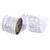 Vickerman QK252211 - White / Silver Velvet Wired Decorative Ribbon - 4" x 5 Yards