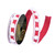 Vickerman QK252303 - Red / White Pom Pom Wired Decorative Ribbon - 1" x 10 Yards