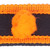 Vickerman QK252318 - Black / Orange Pom Pom Wired Decorative Ribbon - 1" x 10 Yards