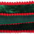 Vickerman QK254524 - Emerald / Red Pom Pom Wired Decorative Ribbon - 1.5" x 10 Yards