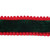 Vickerman QK254524 - Emerald / Red Pom Pom Wired Decorative Ribbon - 1.5" x 10 Yards 