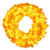 Vickerman K237231LED - 30" Flocked Yellow Wreath with Yellow LED Lights