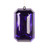 Vickerman MT233066 - 8 inch Purple Rectangle Jewel Glitter Christmas Ornament - 2 Pack 