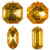 Vickerman MT233208 - 4 inch to 5 inch Gold Jewel Glitter Assorted Christmas Ornament - 4 Pack