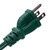 Vickerman V2416310 - 10 ft x 3 Outlet Green Grounded Extension Cord 16AWG/SJTW 