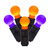 Vickerman X4K9556F - 16 ft Orange Purple LED Christmas Light String - 50 Lights - Black Wire 