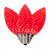 Vickerman XRETC903-25 - C9 Retro Faceted Red LED Replacement Bulb - 25 Pack