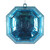 Vickerman MT232812 - 6 inch Turquoise Square Jewel Glitter Christmas Ornament - 2 Pack