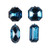 Vickerman MT233231 - 4 inch to 5 inch Midnight Blue Jewel Glitter Assorted Christmas Ornament - 4 Pack