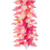 Vickerman K255313LED - 9 ft White/Pink Flocked Christmas Garland - Warm White LED