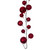 Vickerman N250303 - 10 ft Red Matte Shiny Pearl Ball Christmas Garland - Unlit