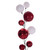 Vickerman N250391 - 10 ft Red/White Mt Sh Pearl Ball Christmas Garland - Unlit 