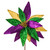 Vickerman RG250567 - 20 in. Green/Purple/Gold Mardi Gras Sequin Flower Artificial Spray - 3 Pack 