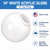 14" White Plastic Light Globe with 6" Lip Fitter Neck 